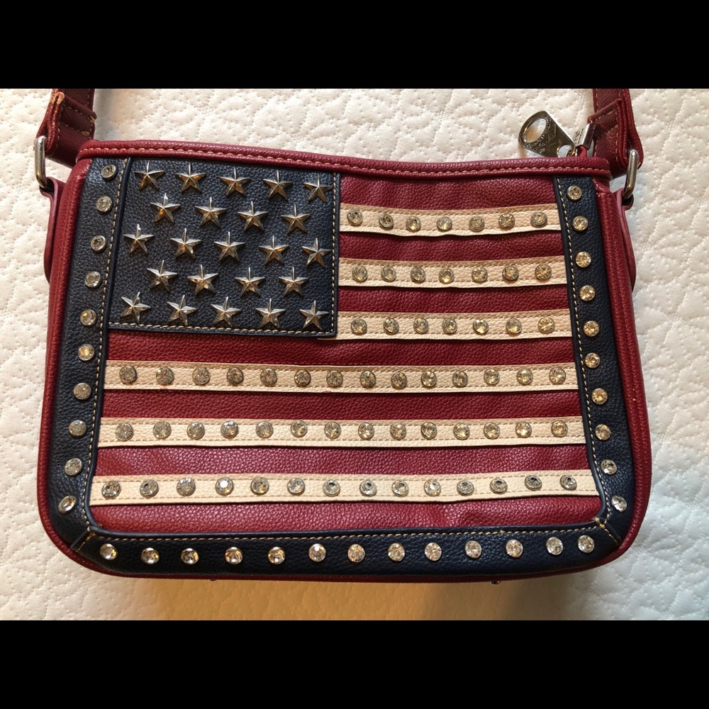 Montana West blingy flag purse